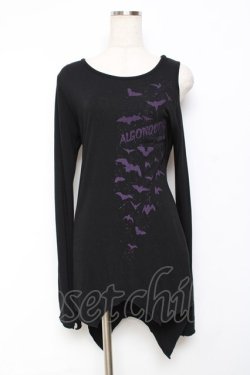 画像1: ALGONQUINS / 蝙蝠&ロゴカットソー 1 黒 Y-25-11-26-090-AL-TO-SZ-ZY