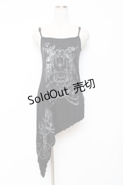 画像1: NAOTO SEVEN / プリントアシンメトリーキャミソール  黒 Y-25-11-26-091-HN-TO-SZ-ZY