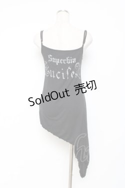 画像2: NAOTO SEVEN / プリントアシンメトリーキャミソール  黒 Y-25-11-26-091-HN-TO-SZ-ZY