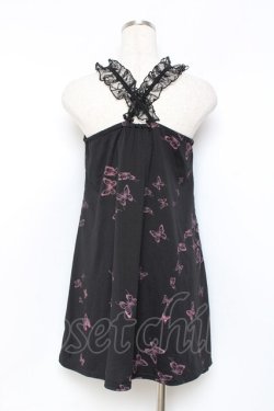 画像2: h.Jelly HONEY / 蜘蛛の巣レースバタフライプリントキャミ  黒 Y-25-11-26-092-HN-TO-SZ-ZY