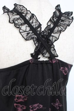 画像3: h.Jelly HONEY / 蜘蛛の巣レースバタフライプリントキャミ  黒 Y-25-11-26-092-HN-TO-SZ-ZY