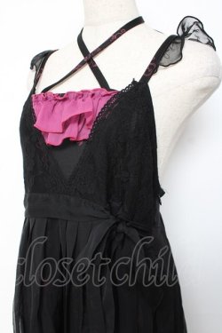 画像3: h.Jelly HONEY / プリントプリーツキャミワンピース  黒 Y-25-11-26-093-HN-OP-SZ-ZY