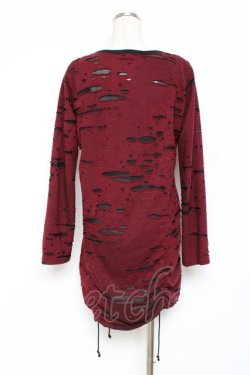 画像2: PEACE NOW / ダメージカーディガン  ワイン Y-25-11-26-094-PU-TO-SZ-ZY