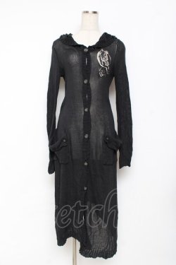 画像1: NiNE. / 刺繍入りロングカーデ  黒 Y-25-11-26-095-PU-TO-SZ-ZY