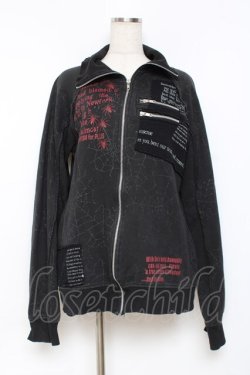 画像1: h.ANARCHY / 英字プリントパーカー  黒 Y-25-11-26-096-HN-TO-SZ-ZY