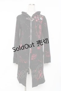 h.ANARCHY / ベルト付きプリントパーカー  黒 Y-25-11-26-097-HN-TO-SZ-ZY