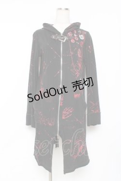 画像1: h.ANARCHY / ベルト付きプリントパーカー  黒 Y-25-11-26-097-HN-TO-SZ-ZY