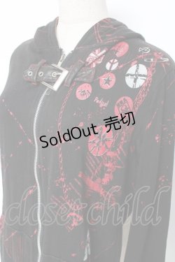 画像4: h.ANARCHY / ベルト付きプリントパーカー  黒 Y-25-11-26-097-HN-TO-SZ-ZY