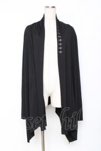 h.NAOTO / プリントカーデ  黒 Y-25-11-26-098-HN-TO-SZ-ZY