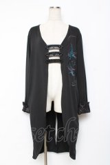 Sixh / 刺繍入りロングカーデ  黒 Y-25-11-26-099-HN-TO-SZ-ZY