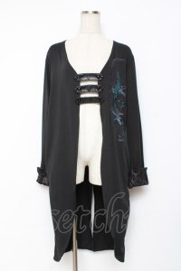 Sixh / 刺繍入りロングカーデ  黒 Y-25-11-26-099-HN-TO-SZ-ZY