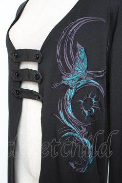 画像4: Sixh / 刺繍入りロングカーデ  黒 Y-25-11-26-099-HN-TO-SZ-ZY