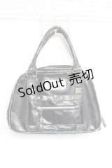 SEX POT ReVeNGe / スカルスタッズクロコハンドバッグ  黒 Y-25-11-26-014-SP-ZA-SZ-ZY