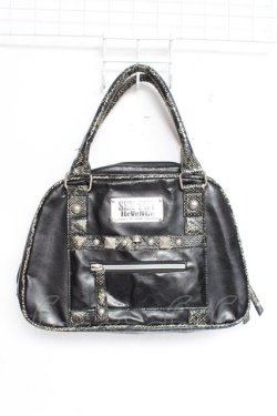 画像1: SEX POT ReVeNGe / スカルスタッズクロコハンドバッグ  黒 Y-25-11-26-014-SP-ZA-SZ-ZY