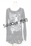 SEX POT ReVeNGe / キャラクターpt裾ダメージカットソー S 黒 Y-25-11-26-103-SP-TS-SZ-ZY