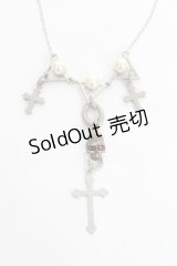 SEX POT ReVeNGe / 十字×スカルネックレス  シルバー Y-25-11-26-002-SP-AC-SZ-ZY