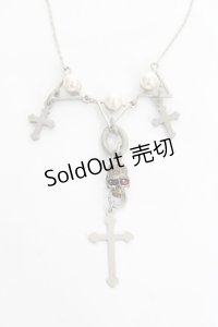 SEX POT ReVeNGe / 十字×スカルネックレス  シルバー Y-25-11-26-002-SP-AC-SZ-ZY