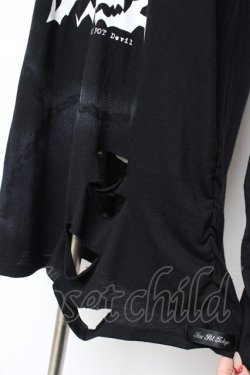 画像4: SEX POT ReVeNGe / 悪魔プリントダメージ入りロングカットソー M 黒 Y-25-11-26-106-SP-TO-SZ-ZY