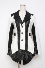 SEX POT ReVeNGe / INNOCENCEレイヤードジャケット M 白×黒 Y-25-11-26-111-SP-JA-SZ-ZS