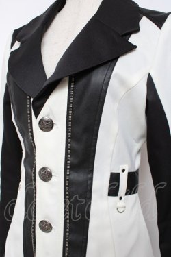 画像3: SEX POT ReVeNGe / INNOCENCEレイヤードジャケット M 白×黒 Y-25-11-26-111-SP-JA-SZ-ZY