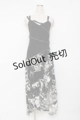 SEX POT ReVeNGe / タイダイ柄ワンピース L 黒×白 Y-25-11-26-112-SP-OP-SZ-ZY
