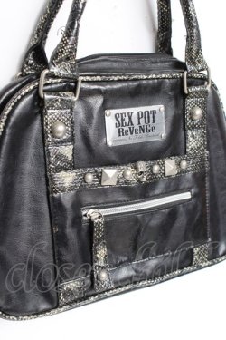 画像5: SEX POT ReVeNGe / スカルスタッズクロコハンドバッグ  黒 Y-25-11-26-014-SP-ZA-SZ-ZY