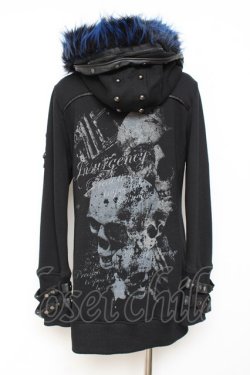 画像2: SEX POT ReVeNGe / ファーフードパーカー M 黒×青 Y-25-11-26-113-SP-TO-SZ-ZY