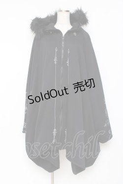 画像1: SEX POT ReVeNGe / ゴージャスポンチョパーカ L 黒 Y-25-11-26-115-SP-CO-SZ-ZY