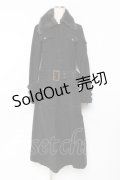 BPN / 襟ファーデザインロングコート  黒 Y-25-11-26-116-GO-CO-SZ-ZTC033