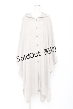 画像1: ALGONQUINS / ニットロングフードポンチョ F ベージュ Y-25-11-26-117-AL-TO-SZ-ZY