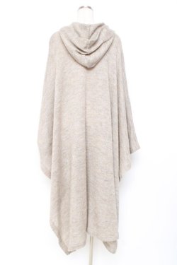 画像2: ALGONQUINS / ニットロングフードポンチョ F ベージュ Y-25-11-26-117-AL-TO-SZ-ZY