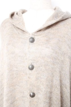画像3: ALGONQUINS / ニットロングフードポンチョ F ベージュ Y-25-11-26-117-AL-TO-SZ-ZY