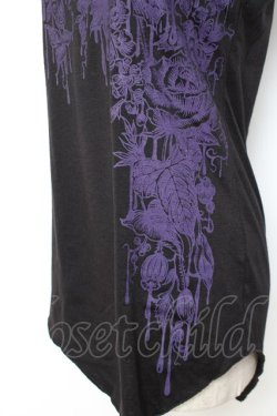 画像3: ALGONQUINS / ボタニカル柄ptタンクトップ F 黒×紫 Y-25-11-26-120-AL-TO-SZ-ZY