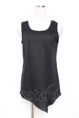 ALGONQUINS / グログランレースアップノースリーブトップス F 黒 Y-25-11-26-121-AL-TO-SZ-ZY