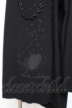 画像4: ALGONQUINS / チョーカーチェーン付き編み上げBIGカットソー F 黒 Y-25-11-26-122-AL-TO-SZ-ZY