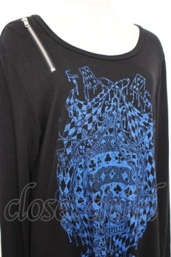 画像3: ALGONQUINS / 肩ZIPプリントロングカットソー F 黒×青 Y-25-11-26-123-AL-TO-SZ-ZY