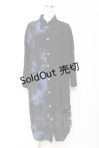 ALGONQUINS / タイダイフロント空きワンピース F 黒×青 Y-25-11-26-124-AL-OP-SZ-ZY