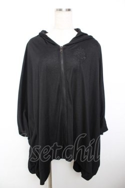 画像1: ALGONQUINS / 刺繍変形ジップパーカー F 黒 Y-25-11-26-127-AL-TO-SZ-ZY