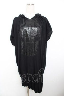 画像1: ALGONQUINS / プリント半袖ロングBIGカットソー F 黒 Y-25-11-26-128-AL-TO-SZ-ZY