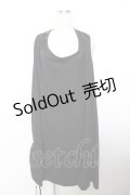 ALGONQUINS / 裾ギャザーノースリーブBIGワンピース F 黒 Y-25-11-26-129-AL-OP-SZ-ZY