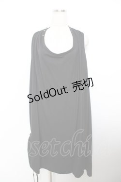 画像1: ALGONQUINS / 裾ギャザーノースリーブBIGワンピース F 黒 Y-25-11-26-129-AL-OP-SZ-ZY