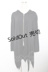 ALGONQUINS / 十字刺繍変形ロングパーカー F 黒 Y-25-11-26-130-AL-TO-SZ-ZY