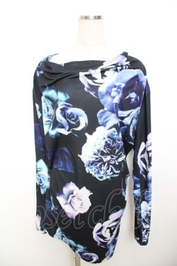 画像1: CIVARIZE / Zest フラワー総柄ドレープカットソー 44 ブラック Y-25-11-26-133-GO-TO-SZ-ZY