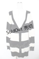PEACE NOW / ボーダーカーディガン M 黒×白 Y-25-11-26-137-PU-TO-SZ-ZY