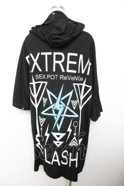 画像2: SEX POT ReVeNGe / イナズマptダメージ加工入りパーカー F 黒 Y-25-11-26-138-SP-TO-SZ-ZY