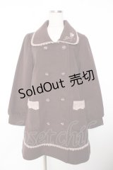 axes femme / 襟ローズ刺繍コート M 茶 Y-25-11-26-143-AX-CO-SZ-ZY