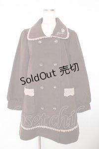 axes femme / 襟ローズ刺繍コート M 茶 Y-25-11-26-143-AX-CO-SZ-ZY