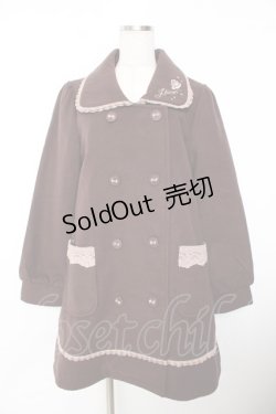 画像1: axes femme / 襟ローズ刺繍コート M 茶 Y-25-11-26-143-AX-CO-SZ-ZY