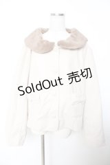 m petit by misako / ファー襟ショートコート ４L ベージュ Y-25-11-26-144-LO-CO-SZ-ZY