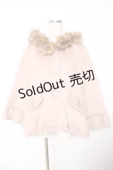 axes femme / ファーフードポンチョ風コート M 淡ピンク Y-25-11-26-145-AX-CO-SZ-ZY